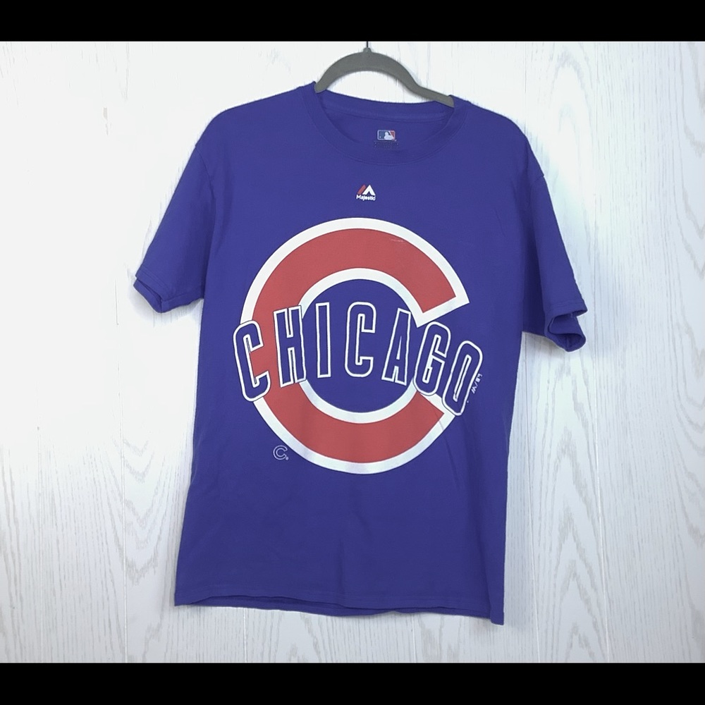 Chicago Cubs Baseball MLB Majestic Short Sleeve T Shirt Size Medium Unisex